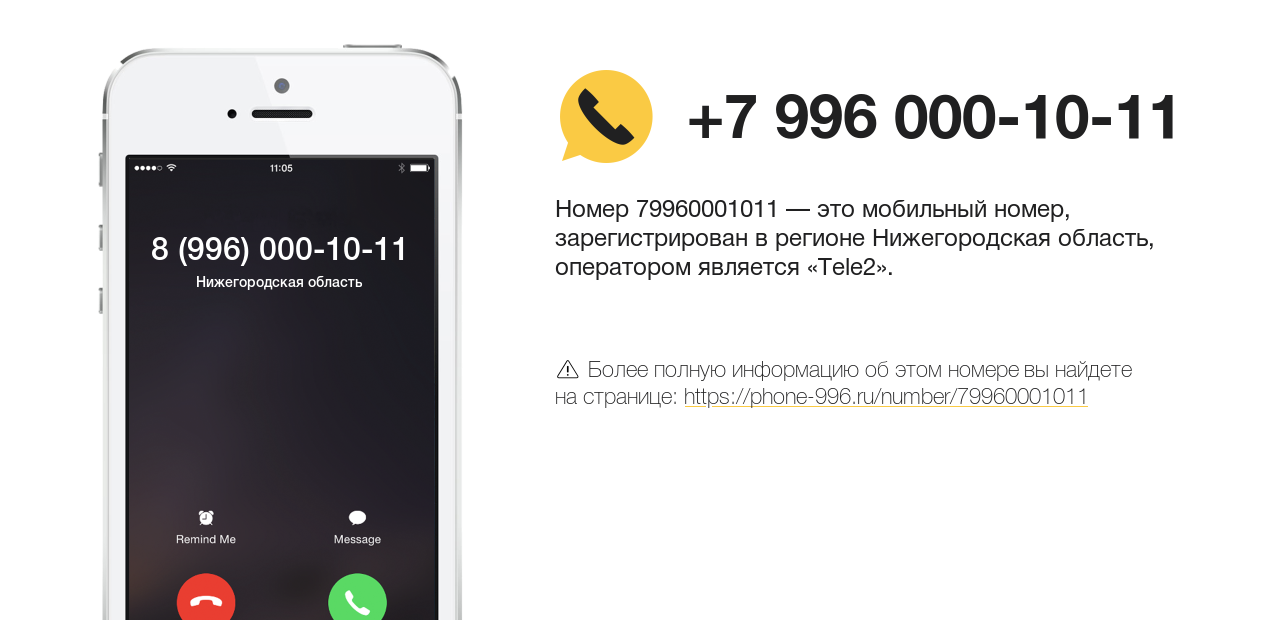 Номер телефона 8 (996) 000-10-11